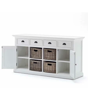 Landhaus Sideboard In Weiß Venzeno Mit 4 Körben 16