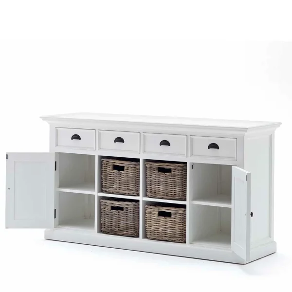 Landhaus Sideboard In Weiß Venzeno Mit 4 Körben 6