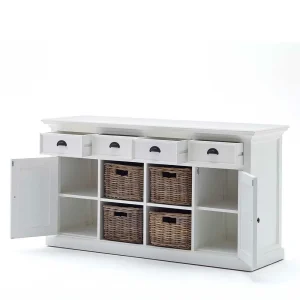 Landhaus Sideboard In Weiß Venzeno Mit 4 Körben 18
