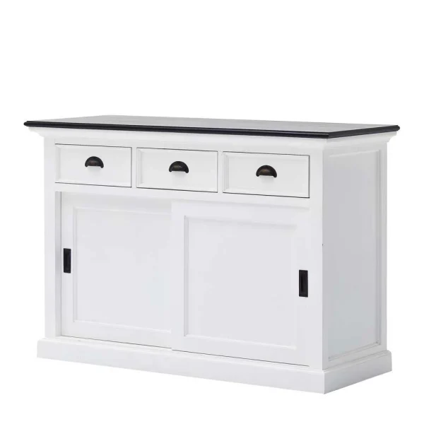 Landhaus Sideboard In Weiß Provona Mit Schiebetüren 1