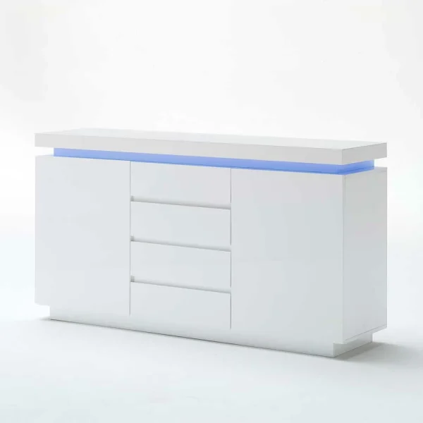LED Sideboard Esino In Weiß Hochglanz 3