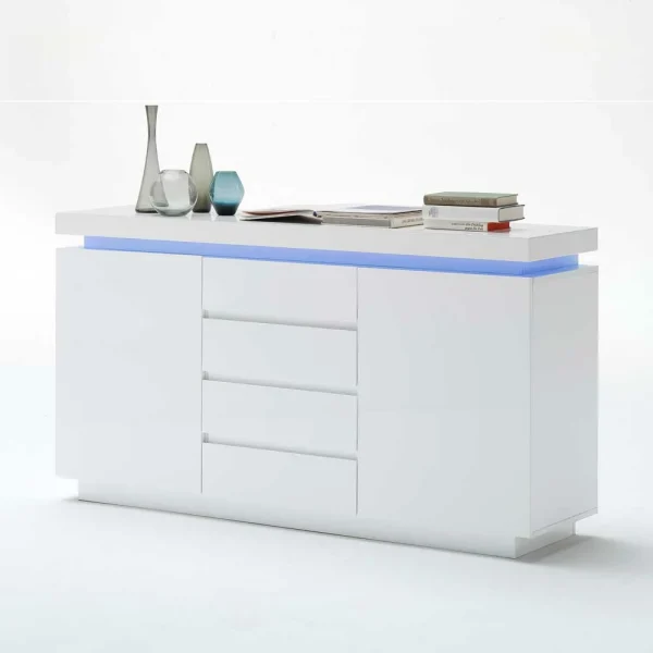 LED Sideboard Esino In Weiß Hochglanz 7