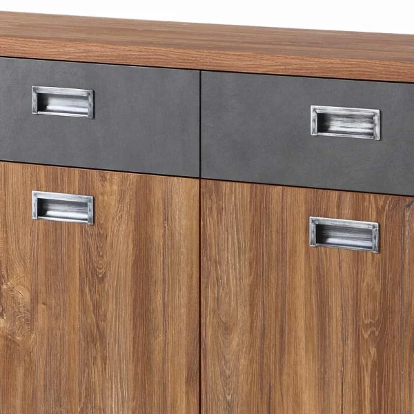 Loft Design Sideboard Im Eiche Dunkel Dekor Und Schwarz – Rompira 5
