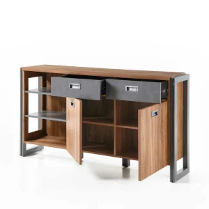 Loft Design Sideboard Im Eiche Dunkel Dekor Und Schwarz – Rompira 18