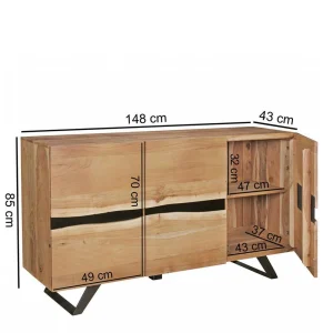 Loft Style Sideboard Draguno Aus Akazie Massiv 16