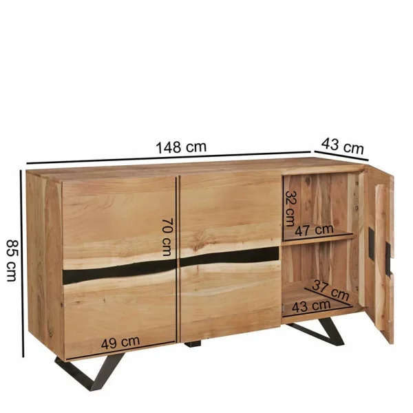 Loft Style Sideboard Draguno Aus Akazie Massiv 6