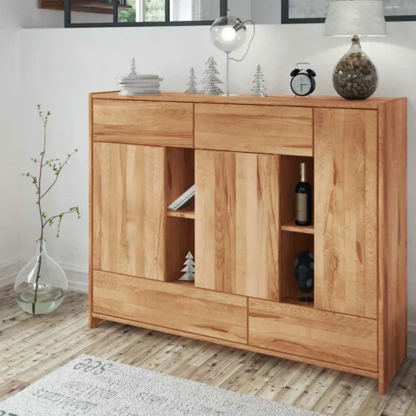 Massivholz Highboard Salomonia Aus Kernbuche Geölt 3