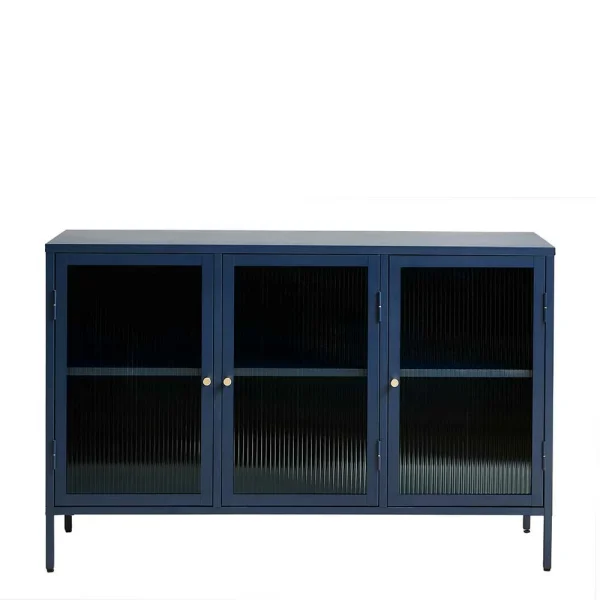 Metall Kommode In Blau Mit Glas – Tuva 3