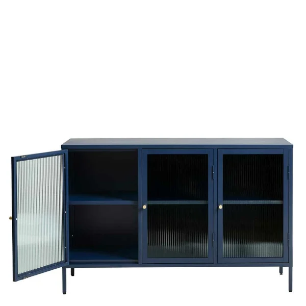 Metall Kommode In Blau Mit Glas – Tuva 4