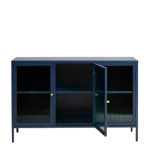 Metall Kommode In Blau Mit Glas – Tuva 14