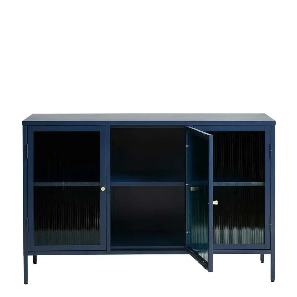 Metall Kommode In Blau Mit Glas – Tuva 5