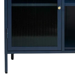 Metall Kommode In Blau Mit Glas – Tuva 16