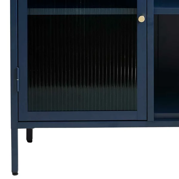 Metall Kommode In Blau Mit Glas – Tuva 6