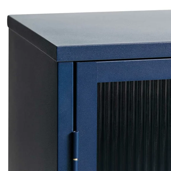Metall Kommode In Blau Mit Glas – Tuva 7