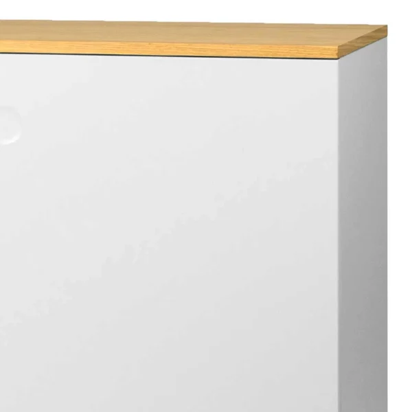 Mid Century Sideboard In Weiß & Eiche Vudian Ohne Griffe 6
