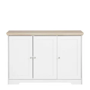Modern Country Türen-Kommode In Weiß & Eiche – Akedra 12
