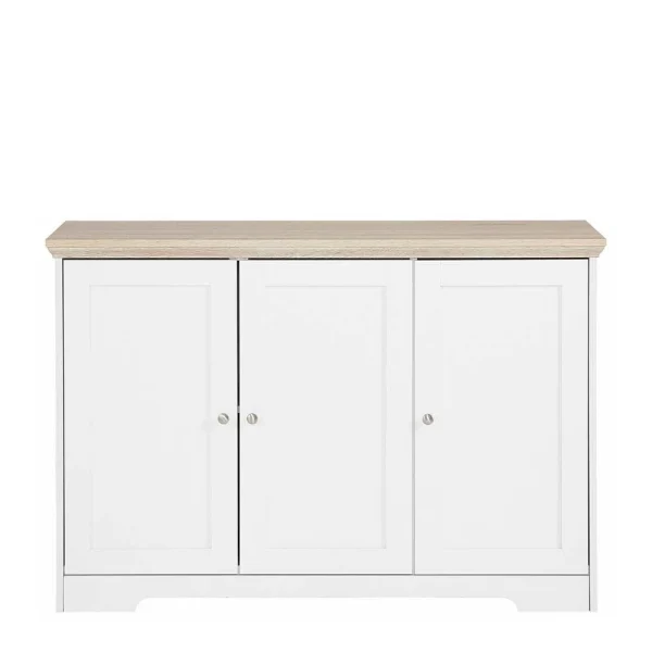 Modern Country Türen-Kommode In Weiß & Eiche – Akedra 4
