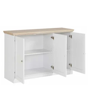 Modern Country Türen-Kommode In Weiß & Eiche – Akedra 14