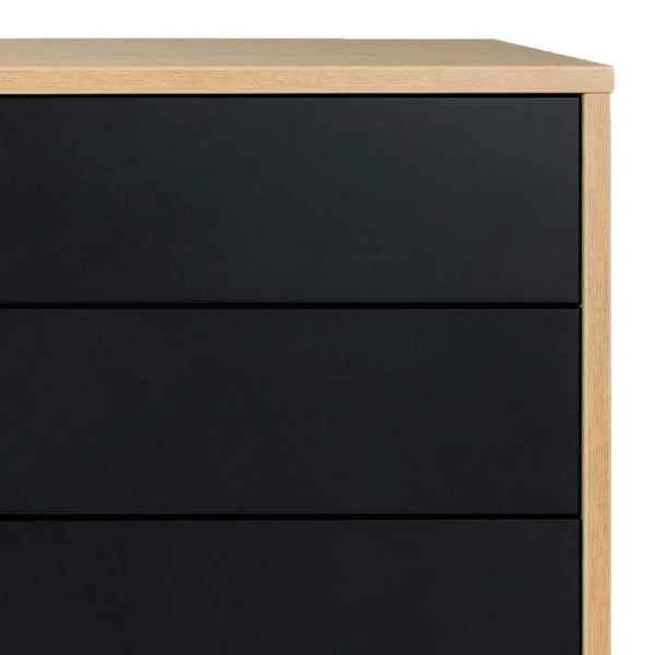 Moderne Anrichte In Schwarz & Eichefarben Chicron Ohne Griffe 5