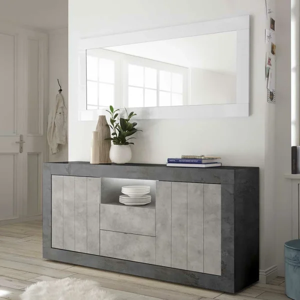 Modernes Sockel Sideboard In Beton Grau – Calla 4