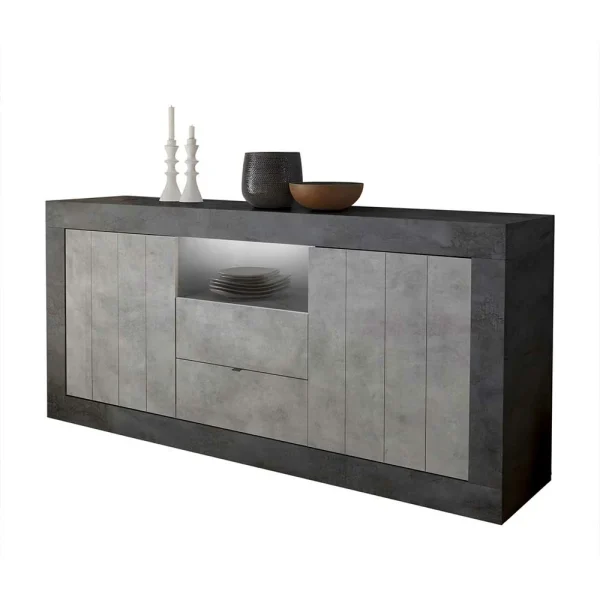 Modernes Sockel Sideboard In Beton Grau – Calla 1