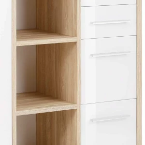 Niedriger Aktenordnerschrank In Weiß & Eiche – Xedno 16