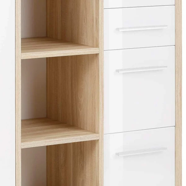 Niedriger Aktenordnerschrank In Weiß & Eiche – Xedno 6