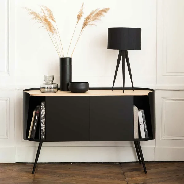 Ovales Design-Sideboard In Schwarz – Ezaja 3