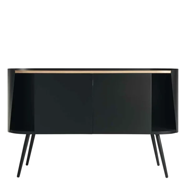 Ovales Design-Sideboard In Schwarz – Ezaja 5