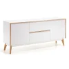 Retro Sideboard Belice In Weiß Und Eiche Massiv 17
