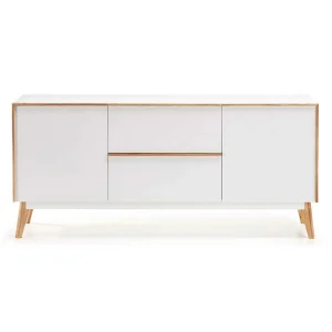 Retro Sideboard Belice In Weiß Und Eiche Massiv 9