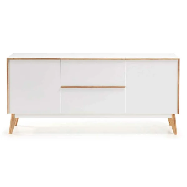 Retro Sideboard Belice In Weiß Und Eiche Massiv 3