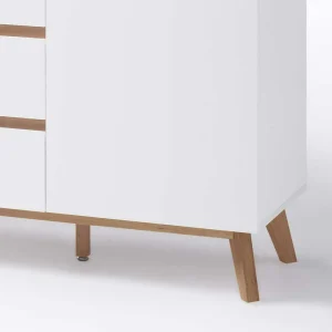 Retro Style Sideboard In Weiß & Eiche Aiola 169cm Breit 16