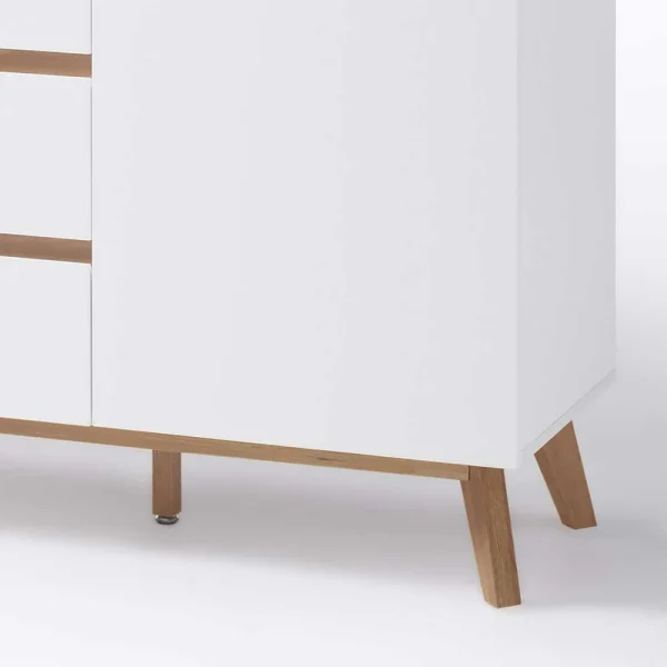 Retro Style Sideboard In Weiß & Eiche Aiola 169cm Breit 6
