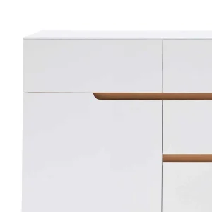Retro Style Sideboard In Weiß & Eiche Aiola 169cm Breit 18
