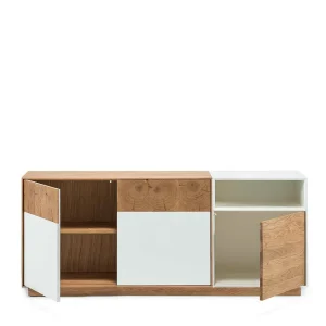 Schlichtes Design Sideboard In Weiß & Eiche – Smonia 12