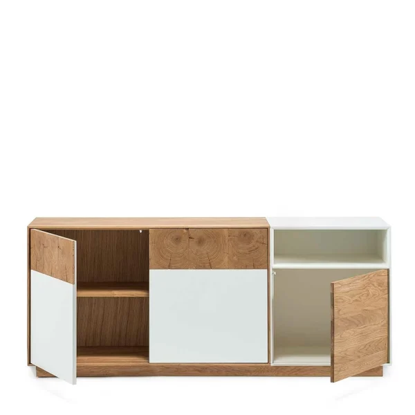 Schlichtes Design Sideboard In Weiß & Eiche – Smonia 4