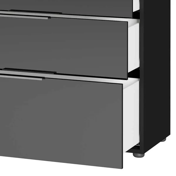 Schwarzes Sideboard Mit Glas-Beschichtung – Abid 6