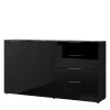Schwarzes Sideboard Mit Glas-Beschichtung – Abid 20