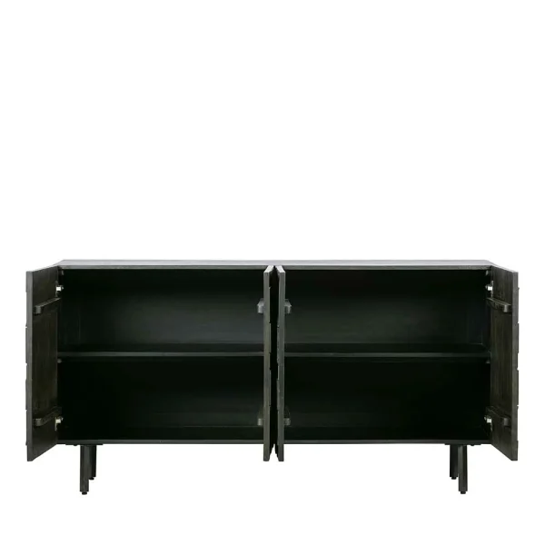 Schwarzes Sideboard Mit Schnitzereien Front – Eiken 5