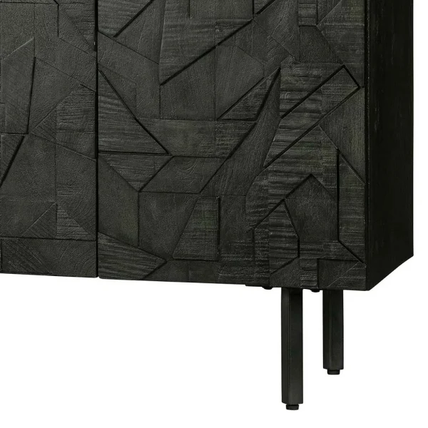 Schwarzes Sideboard Mit Schnitzereien Front – Eiken 7