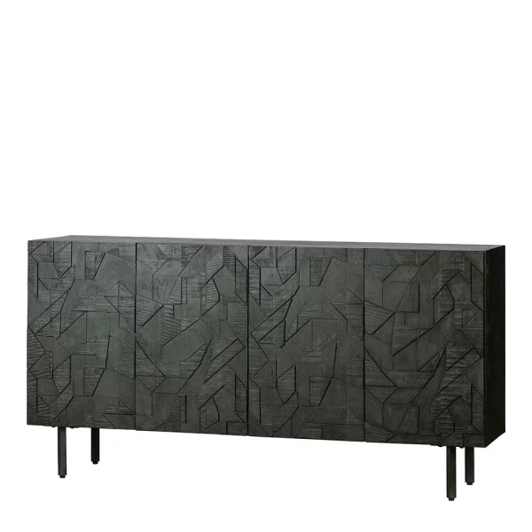 Schwarzes Sideboard Mit Schnitzereien Front – Eiken 1