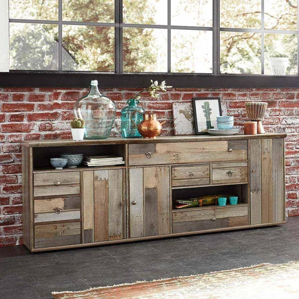 Shabby Sideboard Curacon In Grau Treibholz Dekor 3