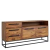 Sheesham Sideboard Mit Fach & 2 Türen & 3 Schubladen – Placer 20
