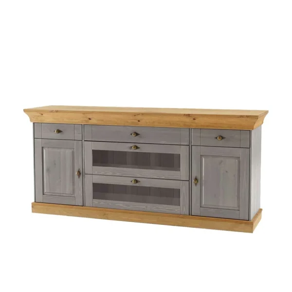 Sideboard Cempino In Grau Kiefer Teilmassiv 1