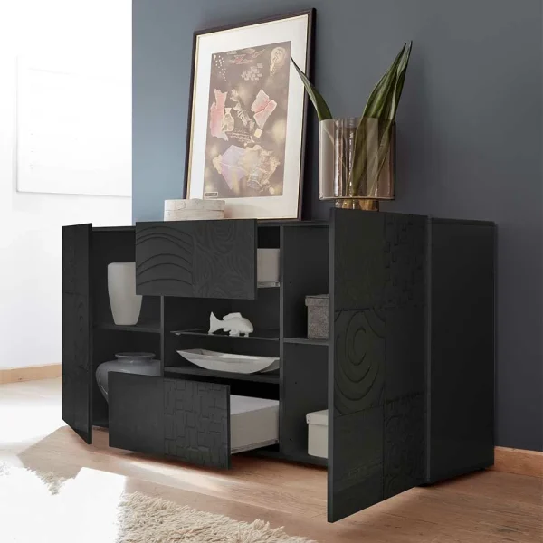 Sideboard In Anthrazit Glänzend Lackiert – Ipatal I 4