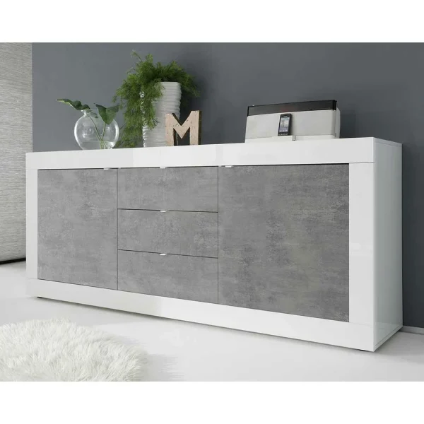 Sideboard In Betonoptik & Weiß HG – Narandu 3