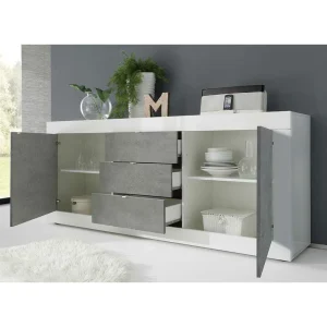 Sideboard In Betonoptik & Weiß HG – Narandu 12