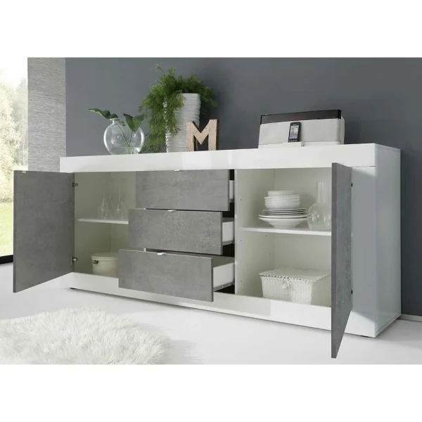 Sideboard In Betonoptik & Weiß HG – Narandu 4