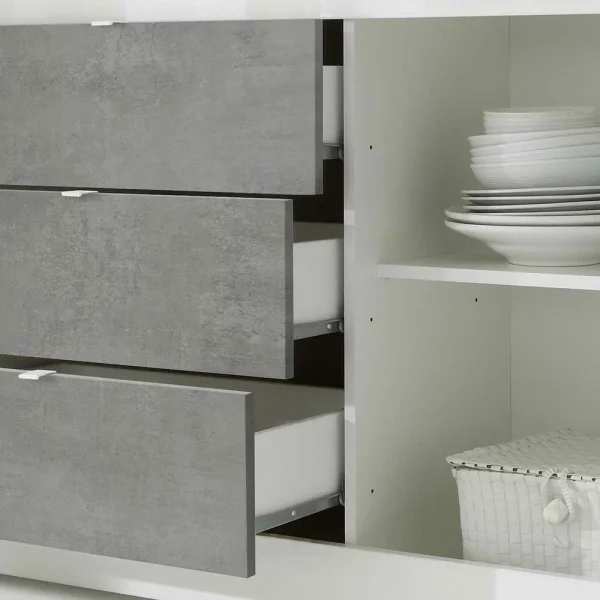 Sideboard In Betonoptik & Weiß HG – Narandu 7